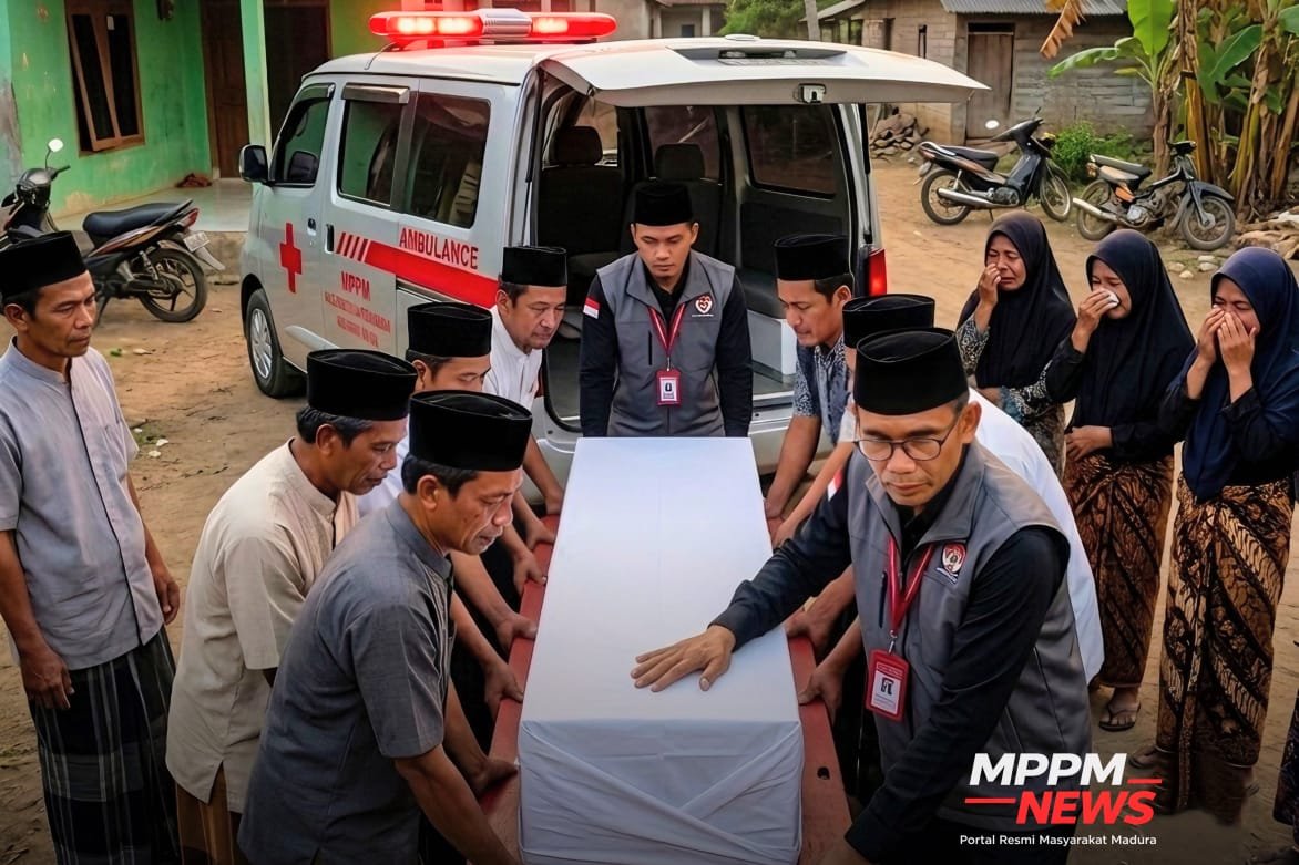 Tim Pelayanan Pemulangan Jenazah PMI MPPM saat mengantarkan jenazah PMI ke kampung halaman di Indonesia.