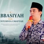Visual utama artikel historiografi politik dunia Islam tentang Revolusi Abbasiyah dan runtuhnya Dinasti Umayyah dengan ilustrasi Abdul Kholik dan nuansa peradaban Islam klasik.
