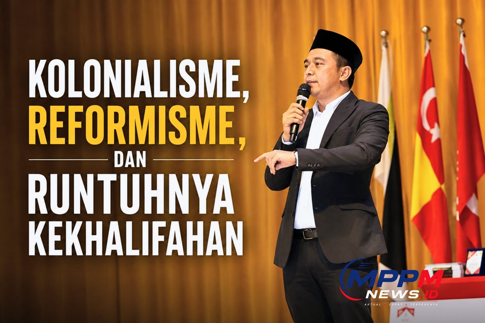 Abdul Kholik menyampaikan materi Bagian 11 Serial Historiografi Politik Dunia Islam tentang kolonialisme, reformisme, dan runtuhnya kekhalifahan periode 1757–1924.